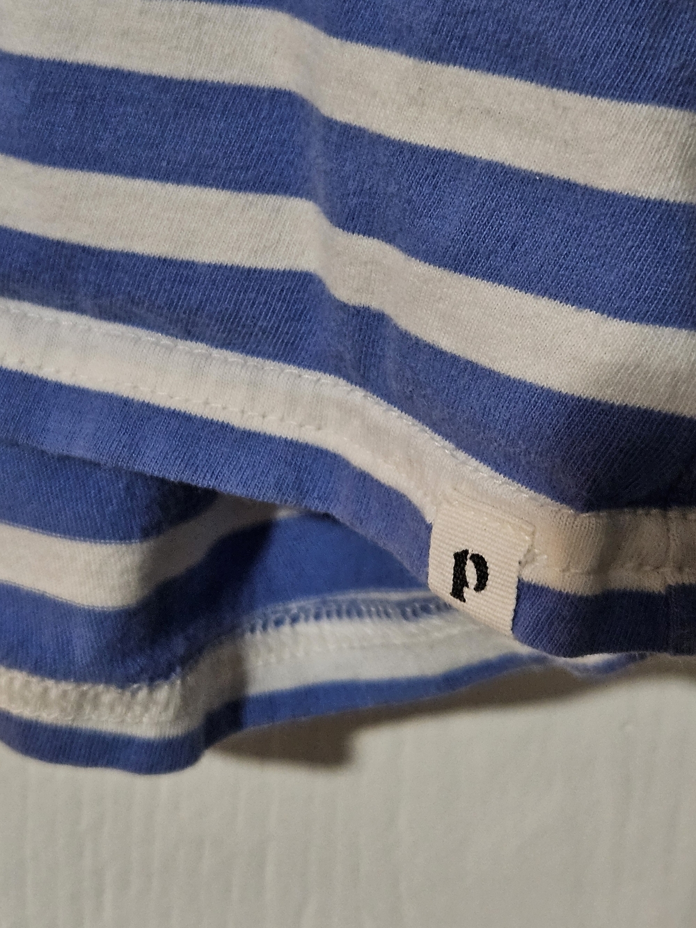 Pact Blue and White Softspun Striped V-Neck Tank Top - Picture 4 of 7